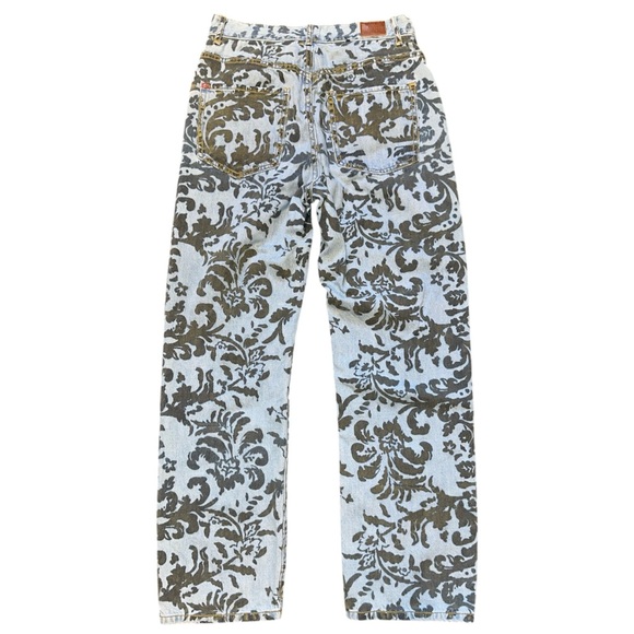 Urban Outfitters BDG High-Waisted Cowboy Jean Flocked Denim Straight Leg Size 27 - Picture 7 of 11